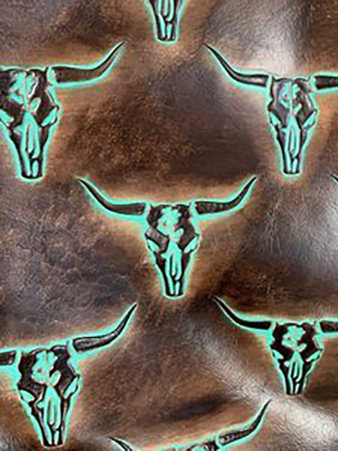 Longhorn TURQUOISE BROWN material sample