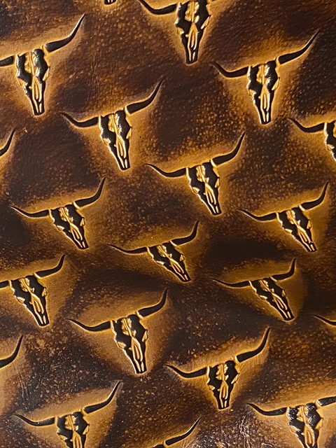 Mini Longhorn DARK SADDLE material sample