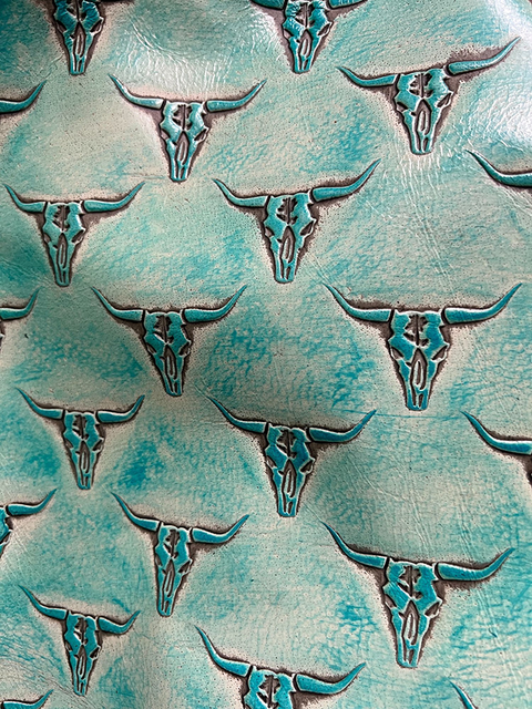 Mini Longhorn LIGHT TURQUOISE material sample