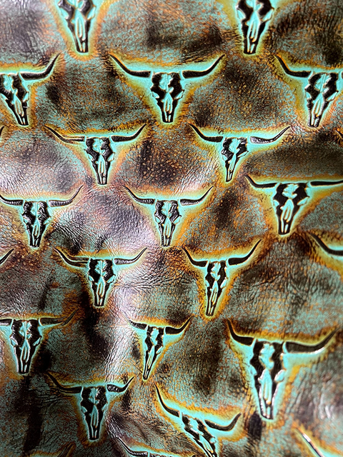 Mini Longhorn TURQUOISE MUSTARD material sample
