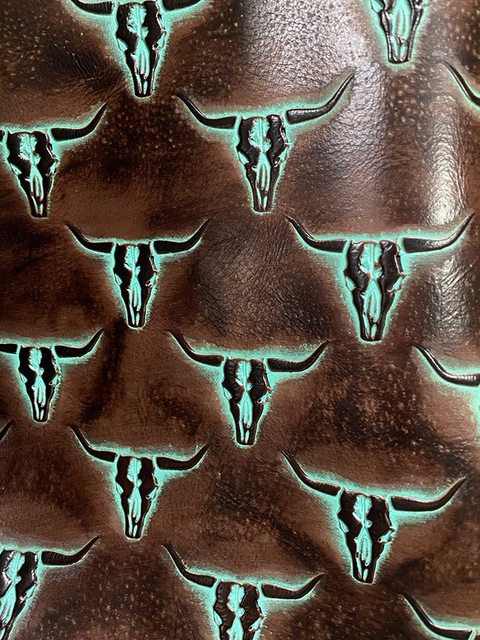 Mini Longhorn TURQUOISE & BROWN material sample