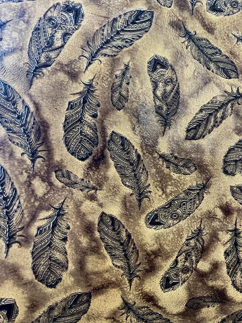 Mini Plumas FALL LEAF material sample