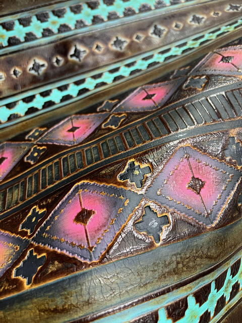 Navajo MAGENTA / HAND-PAINTED material sample