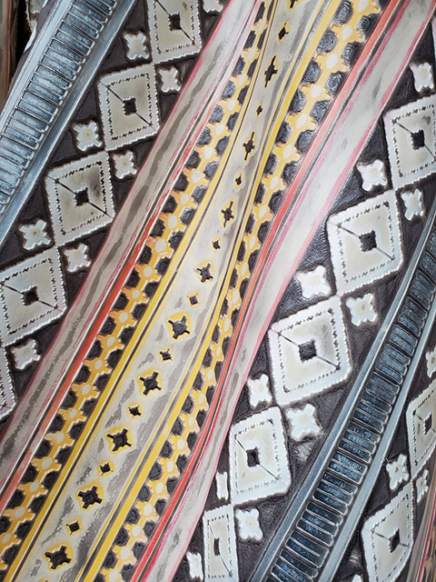 Navajo TAOS / HAND-PAINTED material sample