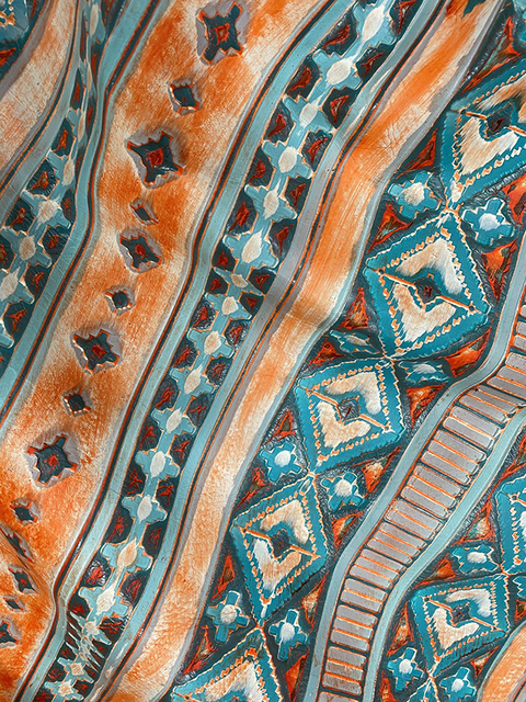 Navajo TERRACOTTA / HAND-PAINTED material sample