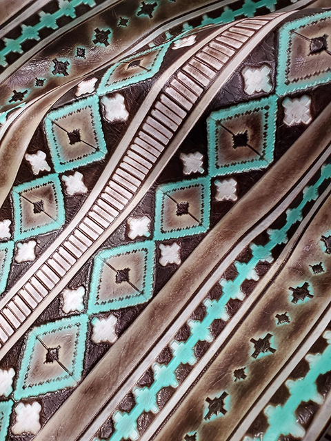 Navajo TURQUOISE COCOA / HAND-PAINTED material sample