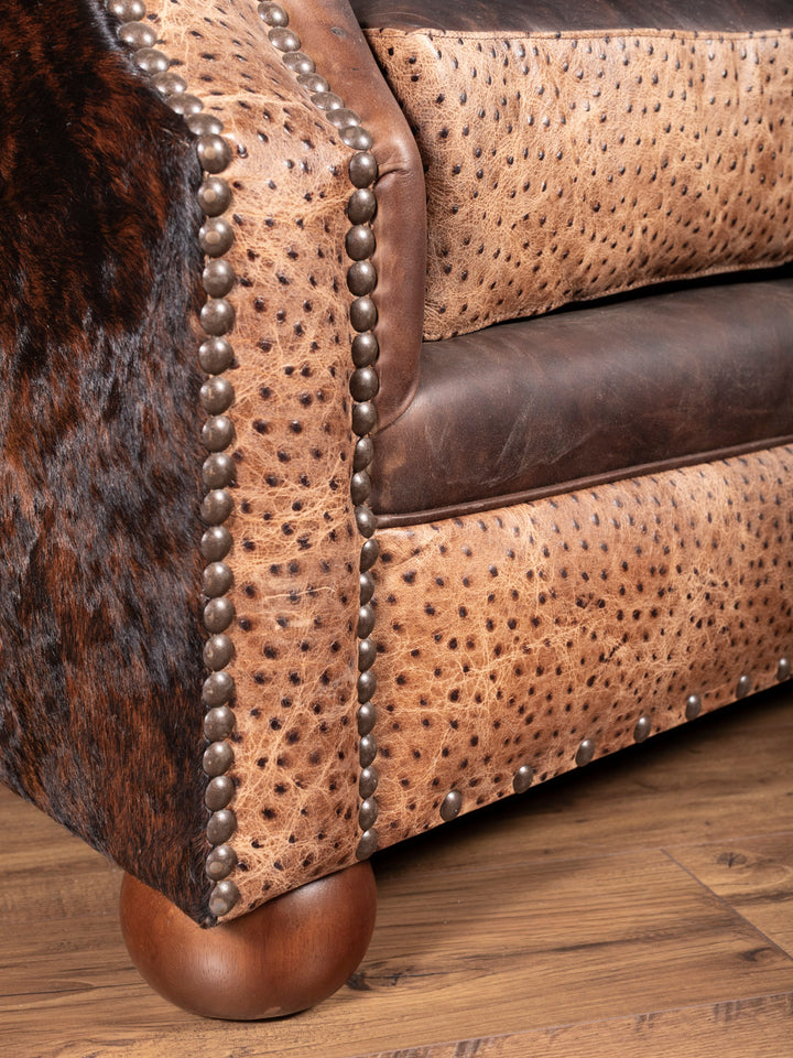Ostrich Creek Curved Leather Sofa