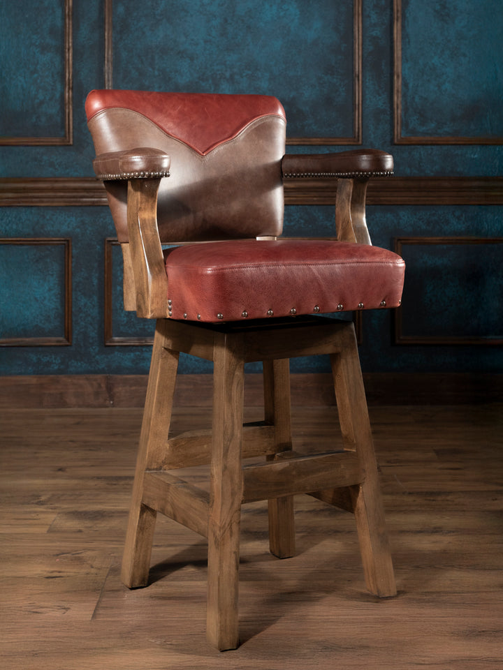 Pro Rodeo Leather Swivel Bar Stool - 40th NFR Anniversary Edition