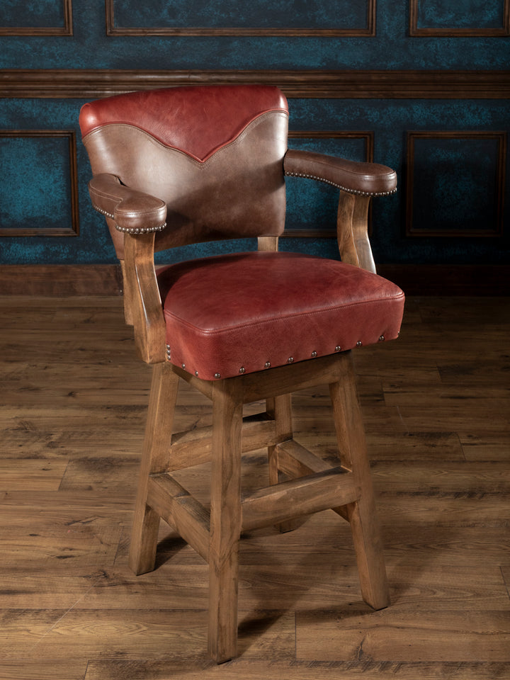 Pro Rodeo Leather Swivel Bar Stool - 40th NFR Anniversary Edition
