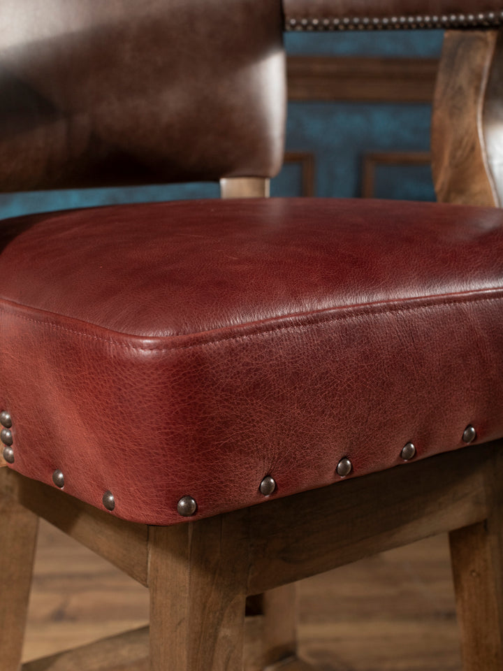 Pro Rodeo Leather Swivel Bar Stool - 40th NFR Anniversary Edition