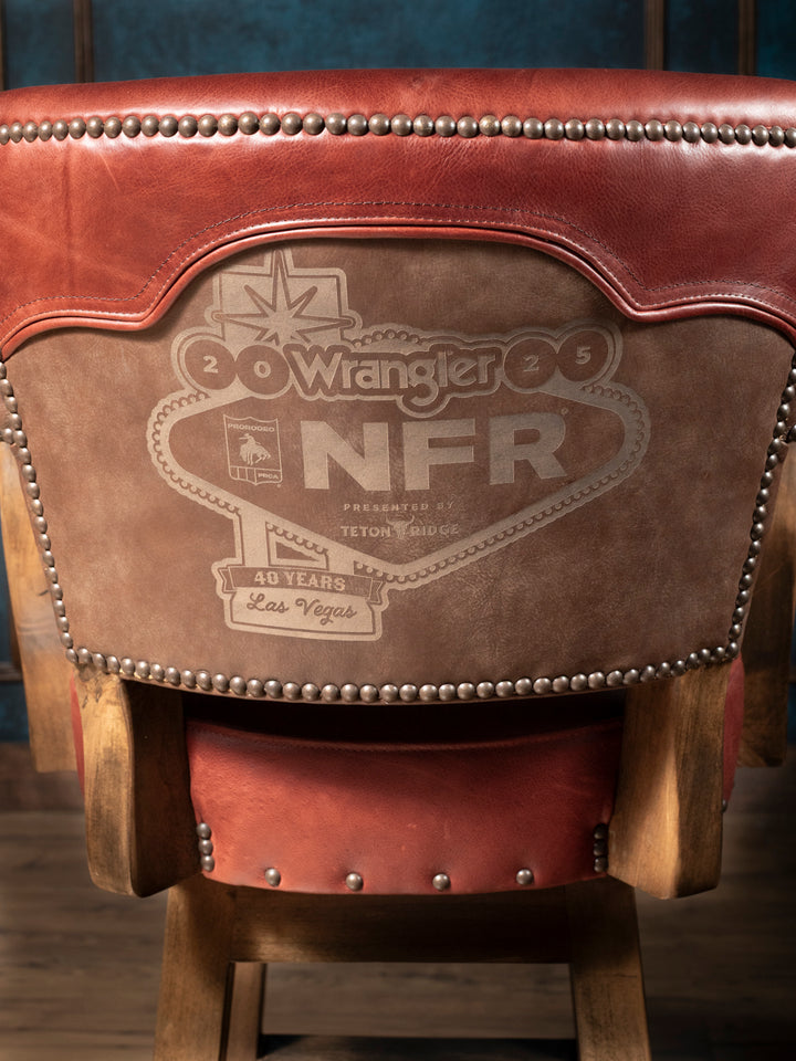 Pro Rodeo Leather Swivel Bar Stool - 40th NFR Anniversary Edition