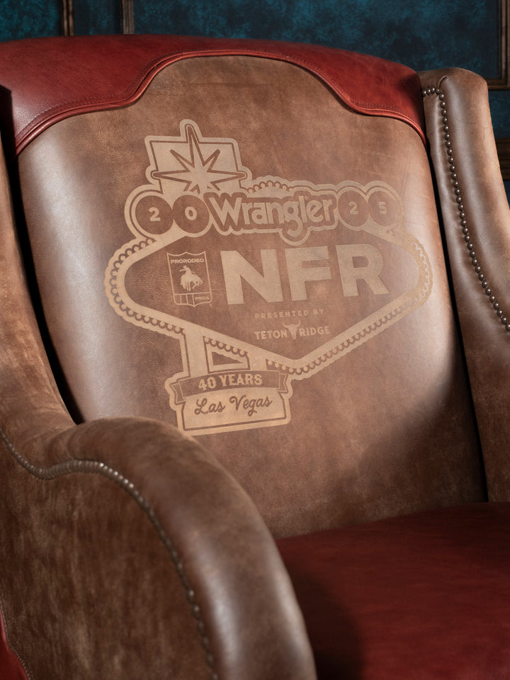 Pro Rodeo Red Leather Accent Chair - 40th NFR Anniversary Edition
