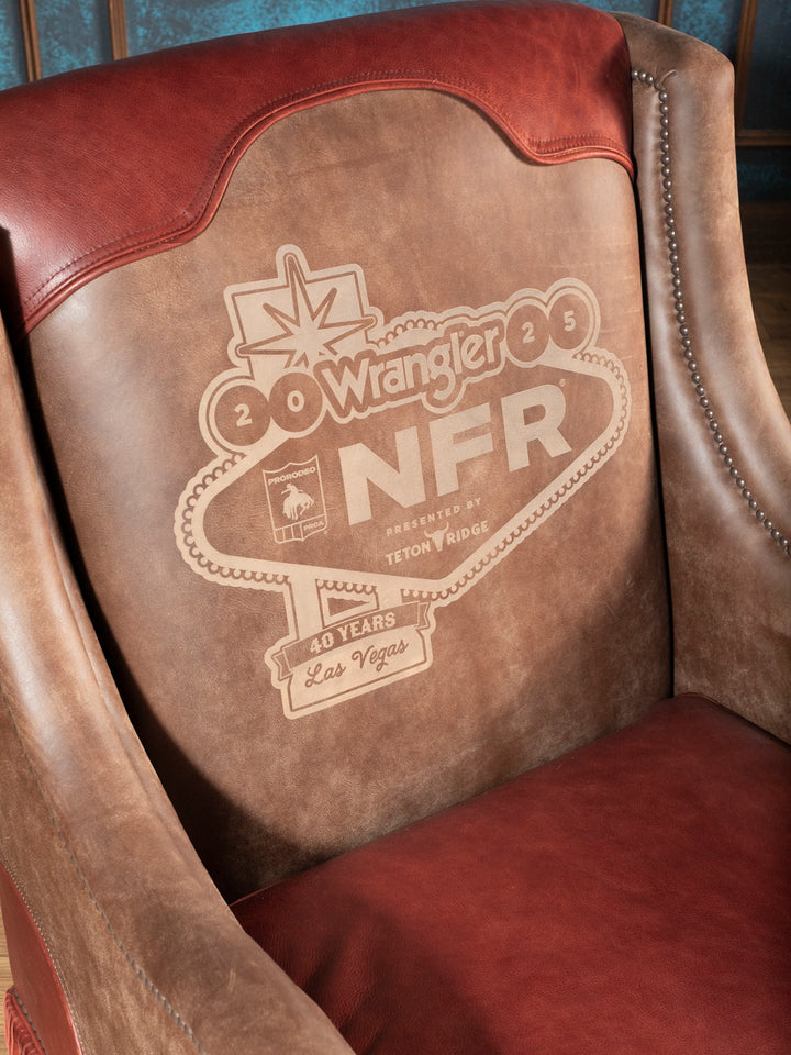 Pro Rodeo Red Leather Accent Chair - 40th NFR Anniversary Edition