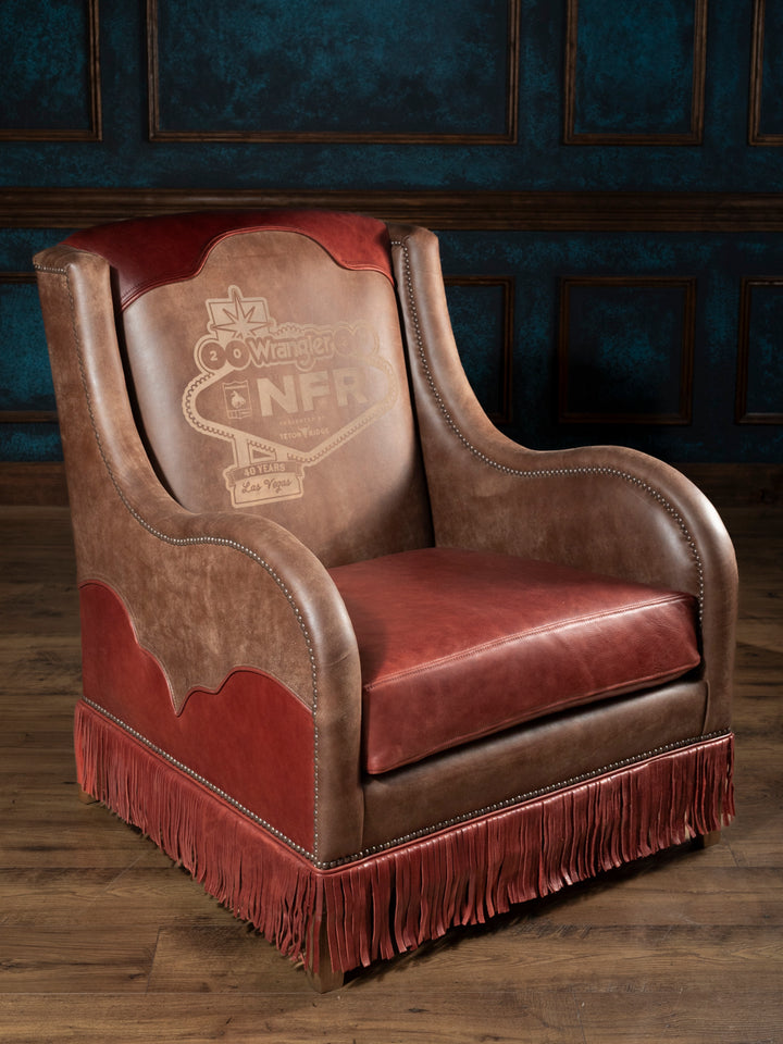 Pro Rodeo Red Leather Accent Chair - 40th NFR Anniversary Edition