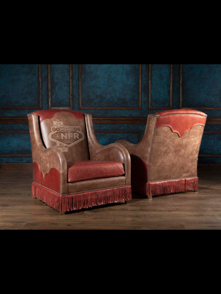 Pro Rodeo Red Leather Accent Chair - 40th NFR Anniversary Edition