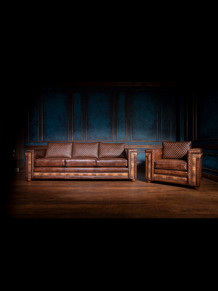 Quilted Leather Architect Sofa