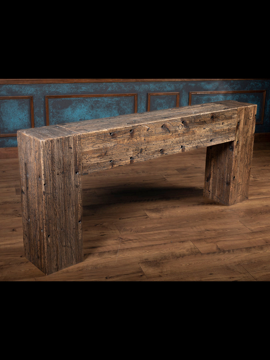 Rustic Beam Console Reclaimed Oak Beam Console Table – Rustic Entryway or Sofa Accent ...