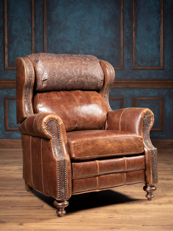 Remington Tooled Leather Bronco Recliner