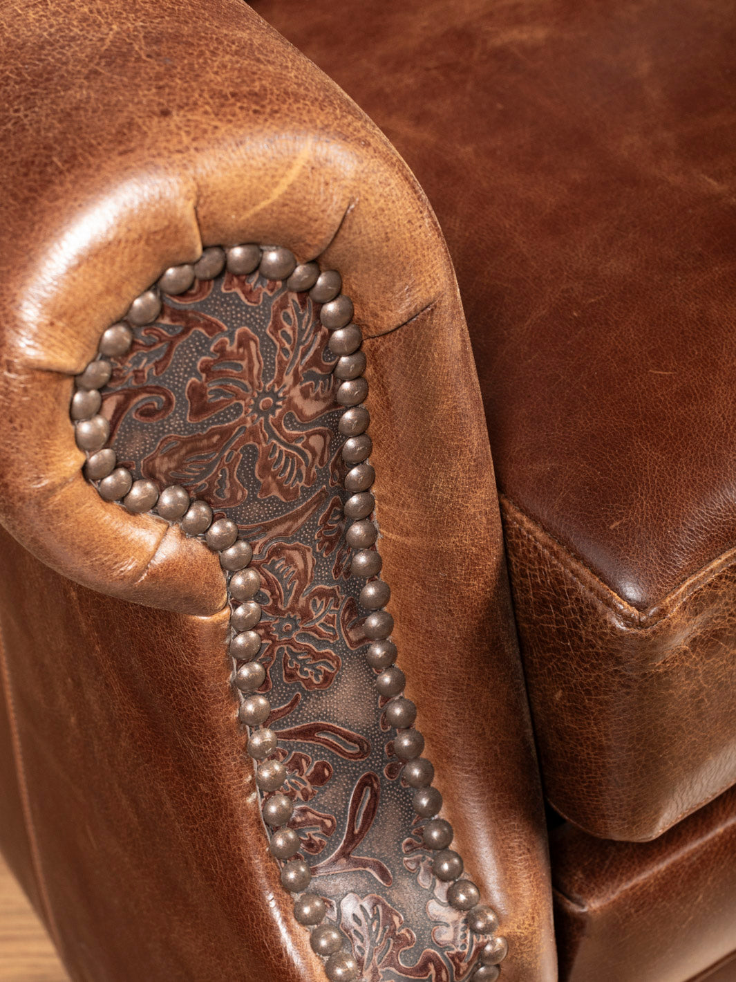 Remington Tooled Leather Bronco Recliner