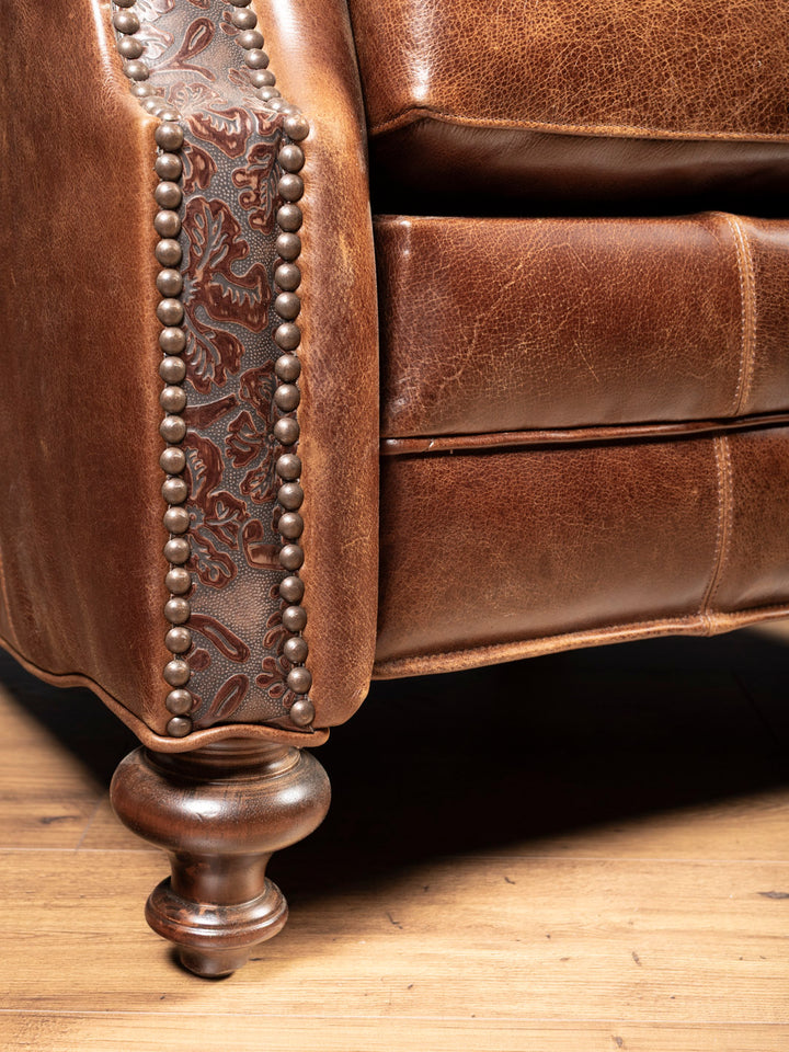 Remington Tooled Leather Bronco Recliner