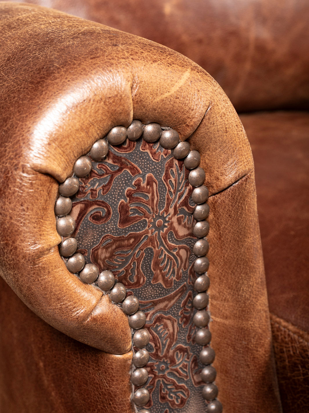 Remington Tooled Leather Bronco Recliner