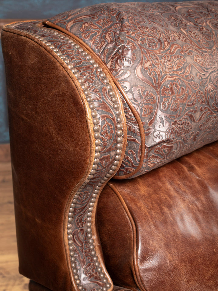 Remington Tooled Leather Bronco Recliner