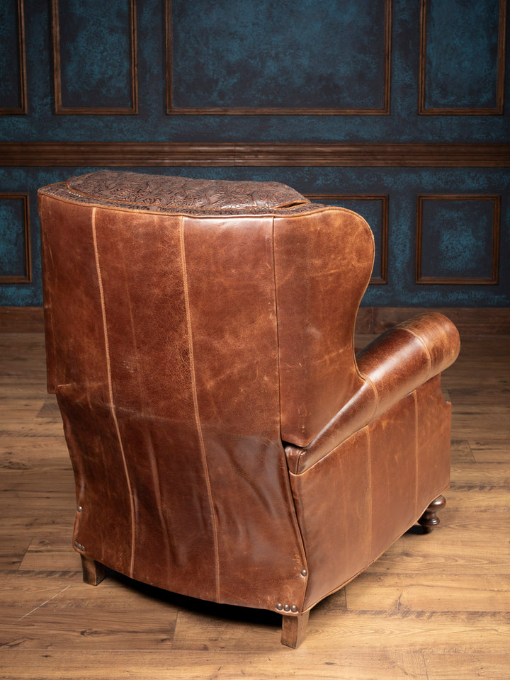 Remington Tooled Leather Bronco Recliner