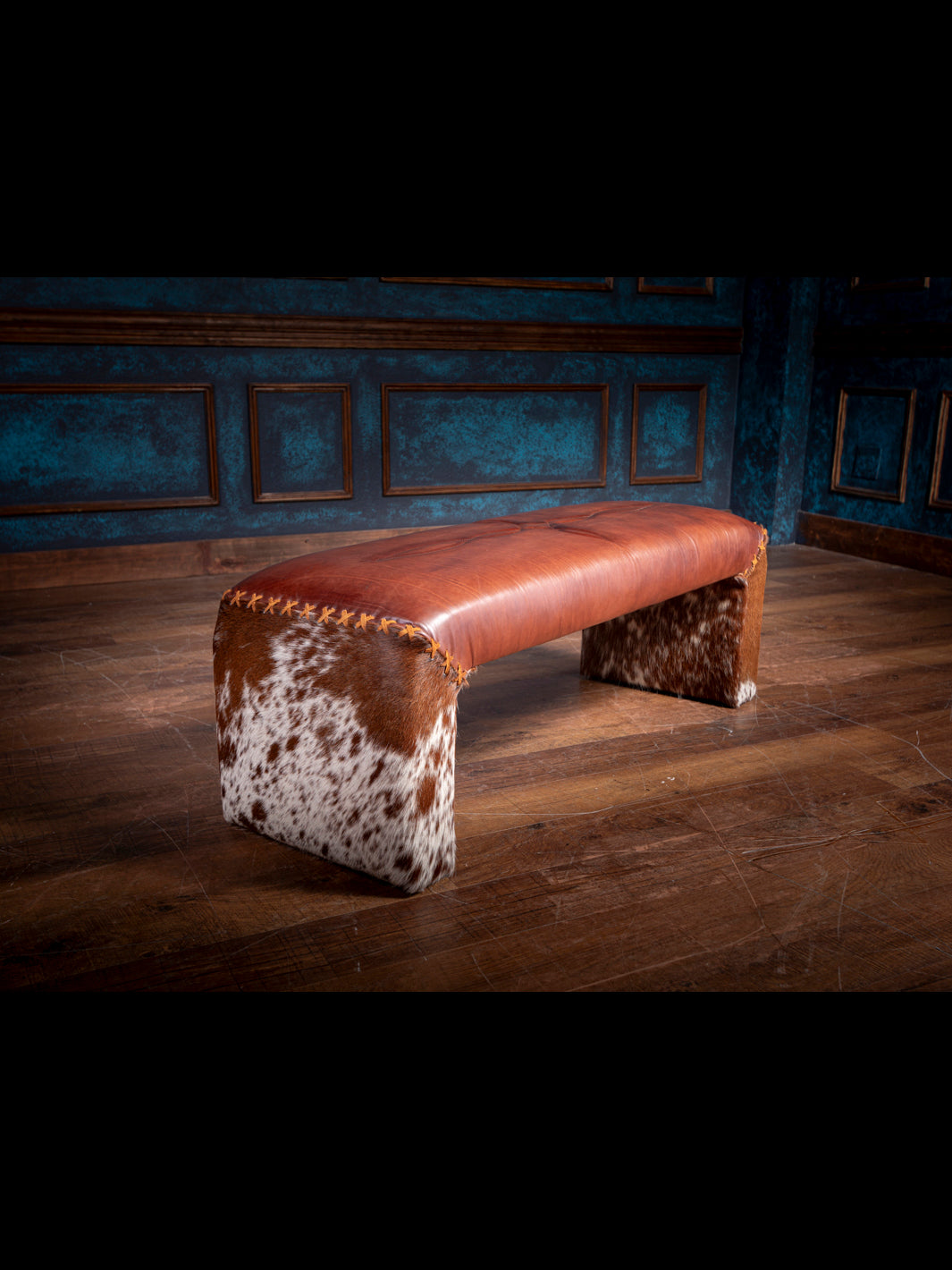 Laced Cowhide Leather Bench – Runyon's Fine Furniture