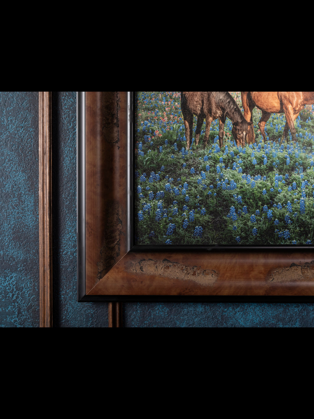 Morning Glory Horizon - Horses in Bluebonnet Field Western Art