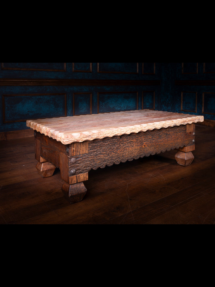 Travertine Rectangle Top Coffee Table