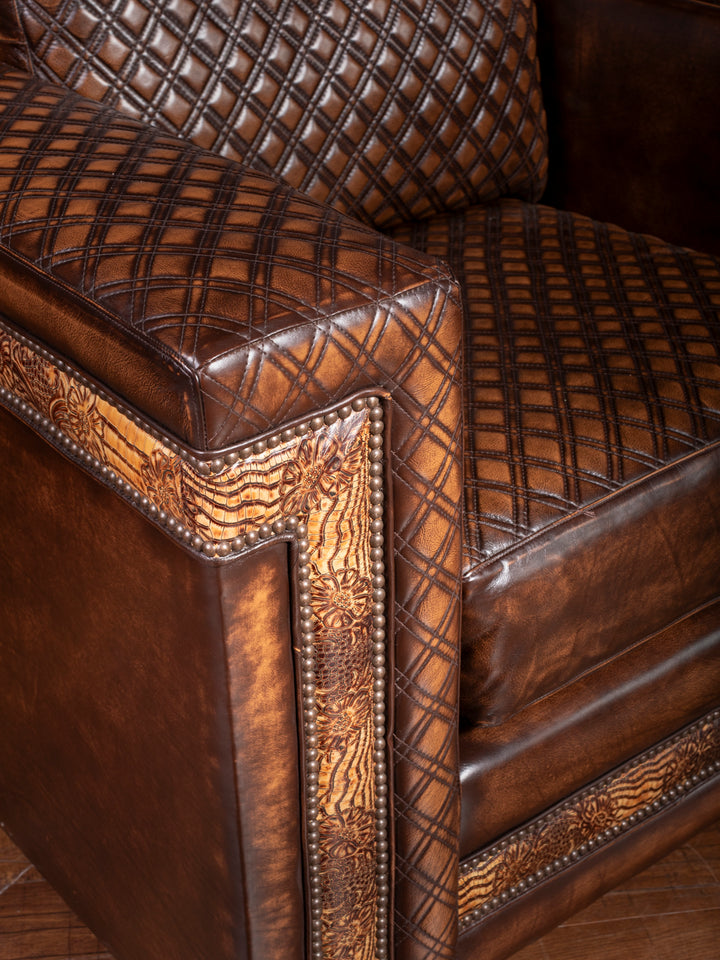 Custom Architect Quilted Leather Accent Chair