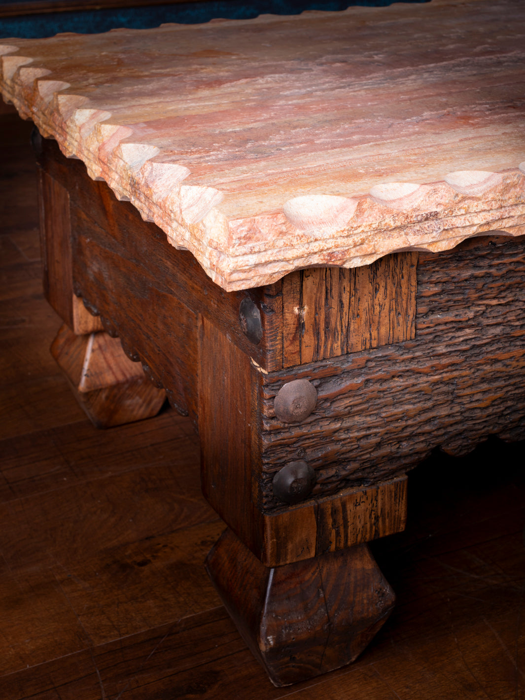 Travertine Rectangle Top Coffee Table