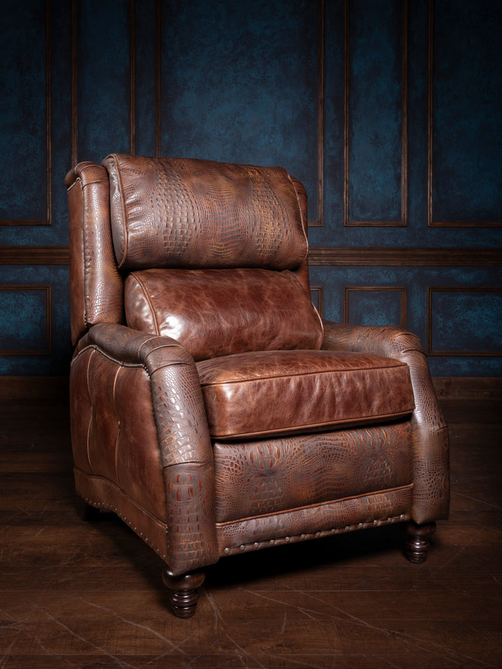 Rustic Croc Leather Recliner