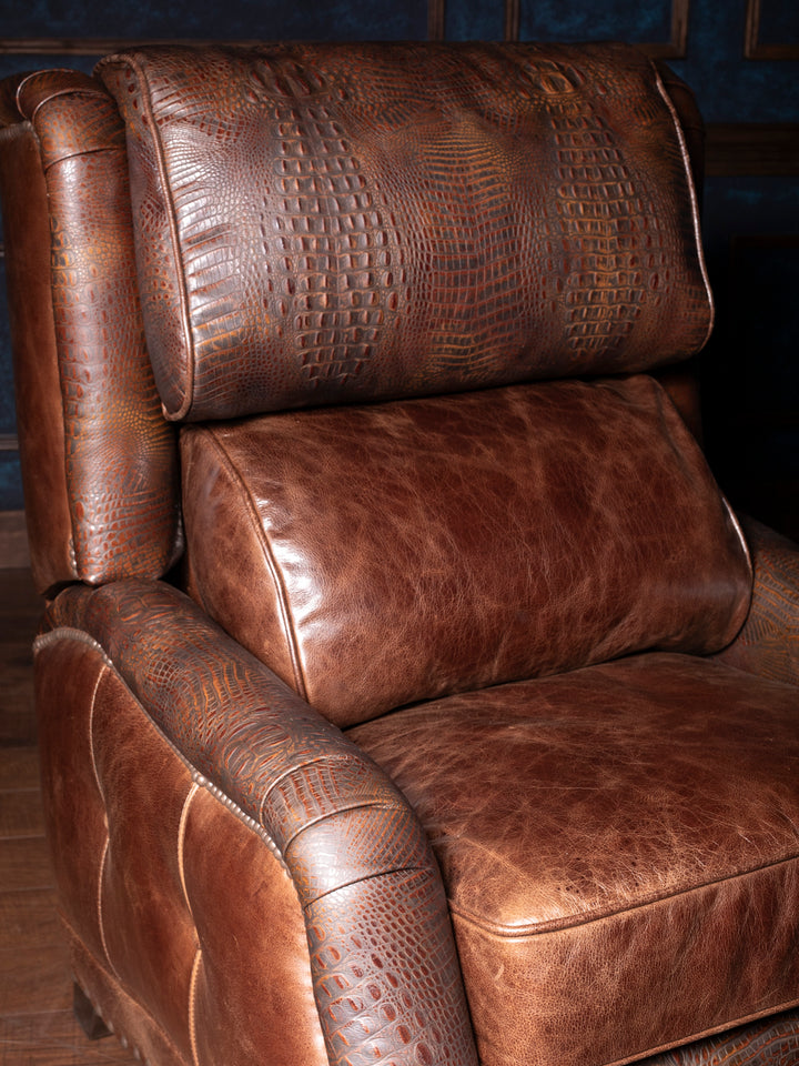 Rustic Croc Leather Recliner