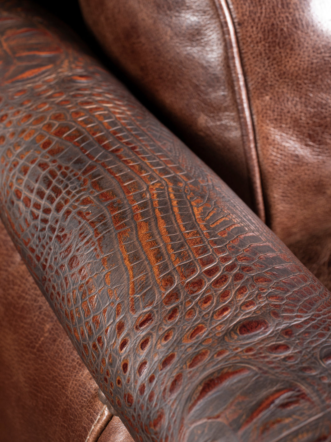 Rustic Croc Leather Recliner