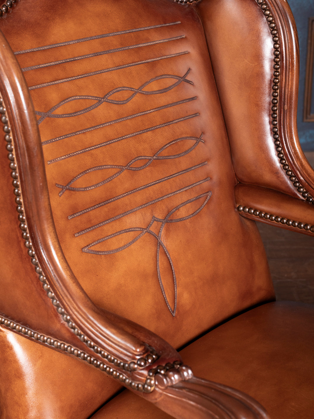 Saddle Stitch Leather Desk Chair