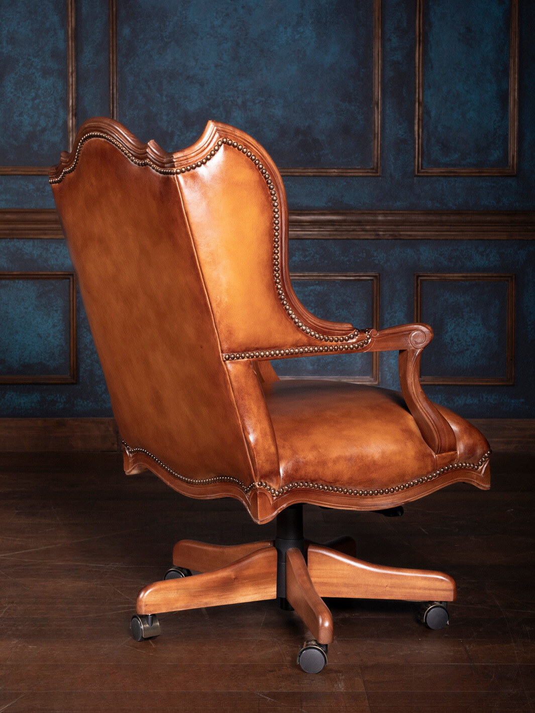 Saddle Stitch Leather Desk Chair