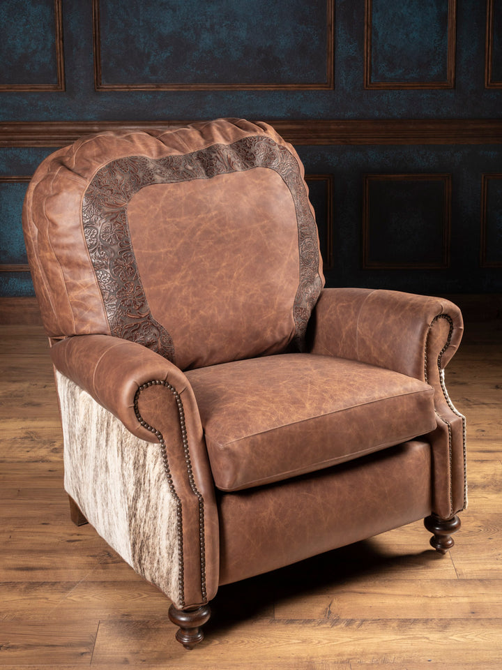 Saloon Whiskey Leather Recliner