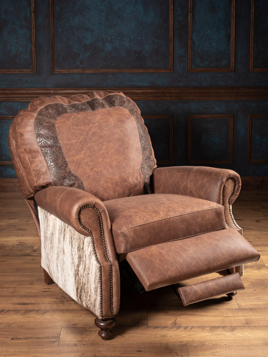 Saloon Whiskey Leather Recliner