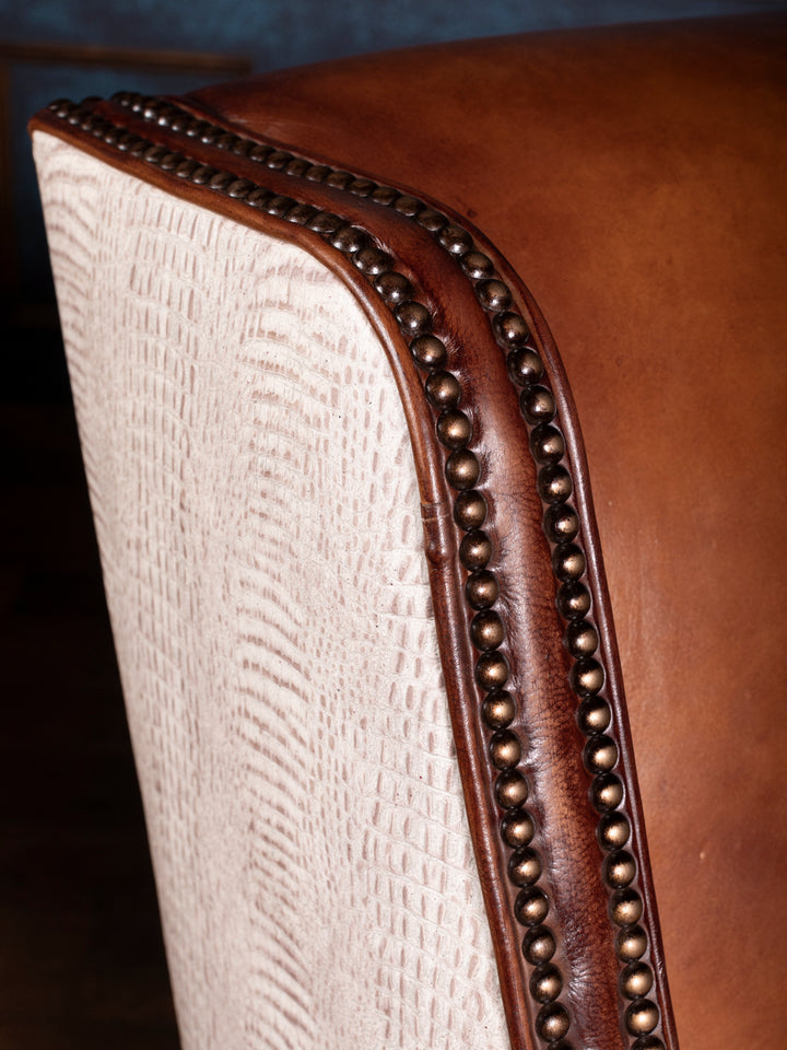 Savannah Leather & Croc Accent Chair