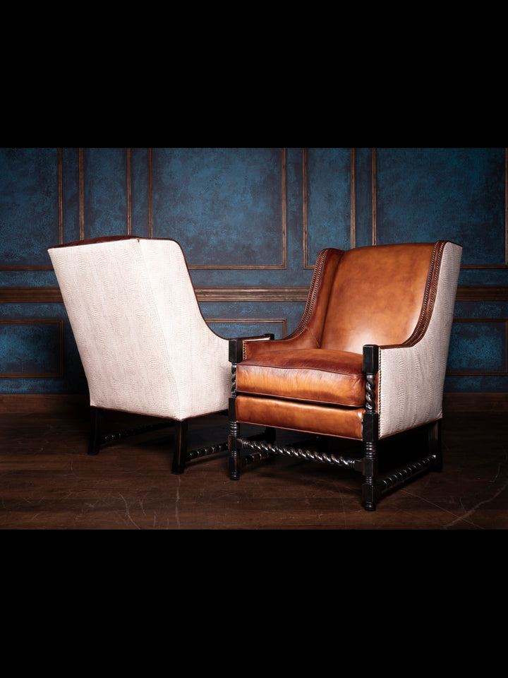 Savannah Leather & Croc Accent Chair