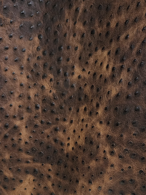 Ostrich SIERRA CARAMEL material sample