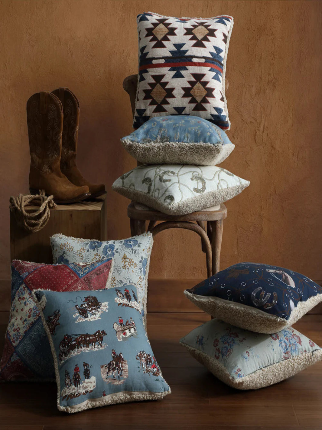 Mariella Chenille Teddy-Backed Pillow