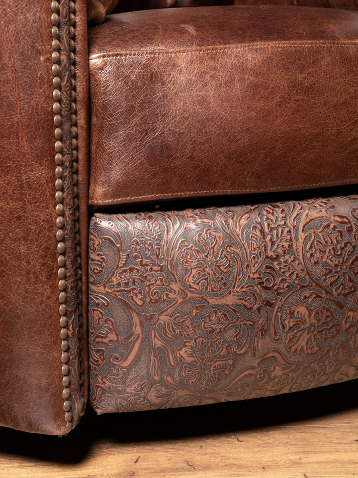 Texas Luxe Leather Snug Swivel Recliner