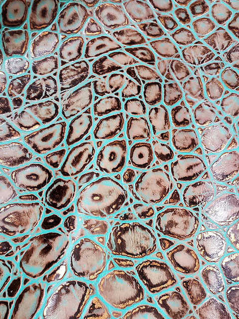Tortoise BRIGHT TURQUOISE BRONZE material sample