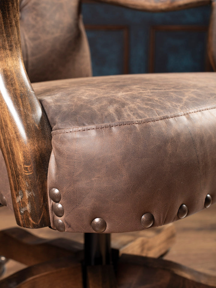 Tufted Desert Mustang Leather Desk Chair