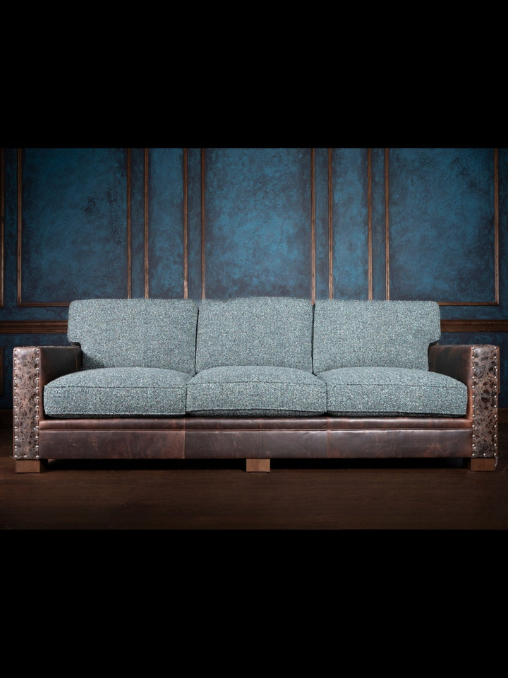 Turquoise Leather & Fabric Montana Sofa