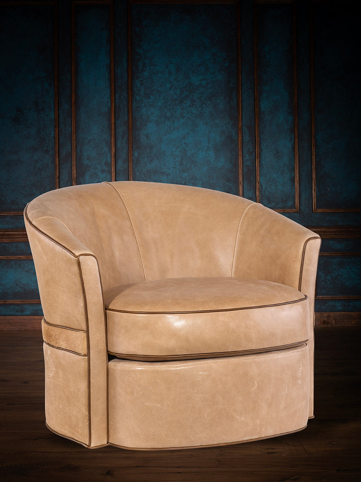 Tuscany Tan Leather Swivel Chair