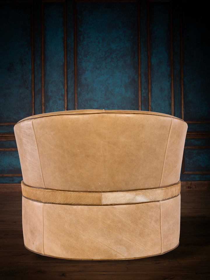 Tuscany Tan Leather Swivel Chair