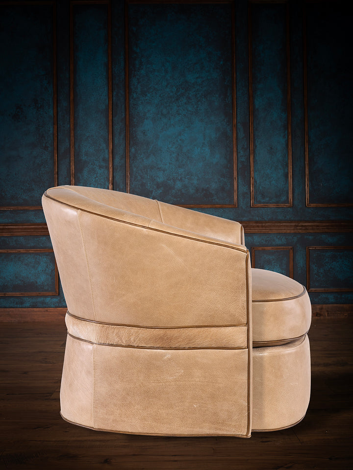 Tuscany Tan Leather Swivel Chair